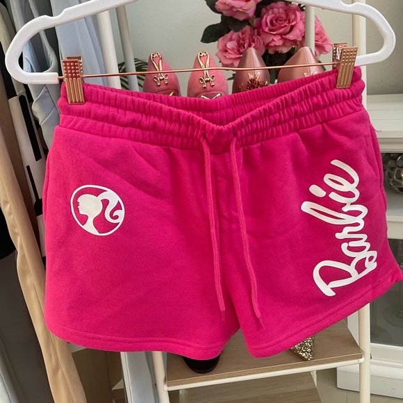 NWT Hot Pink Barbie Logo Shorts - Picture 7 of 10